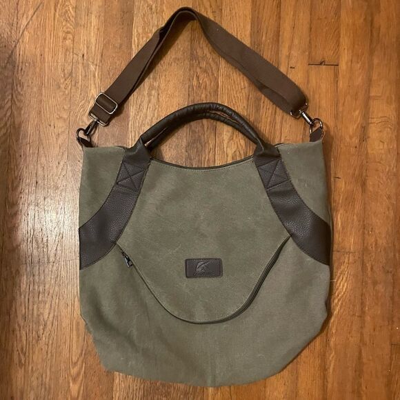 K2 Classic Fashion Canvas and Leather Womans Bag/Tote - Picture 1 of 9